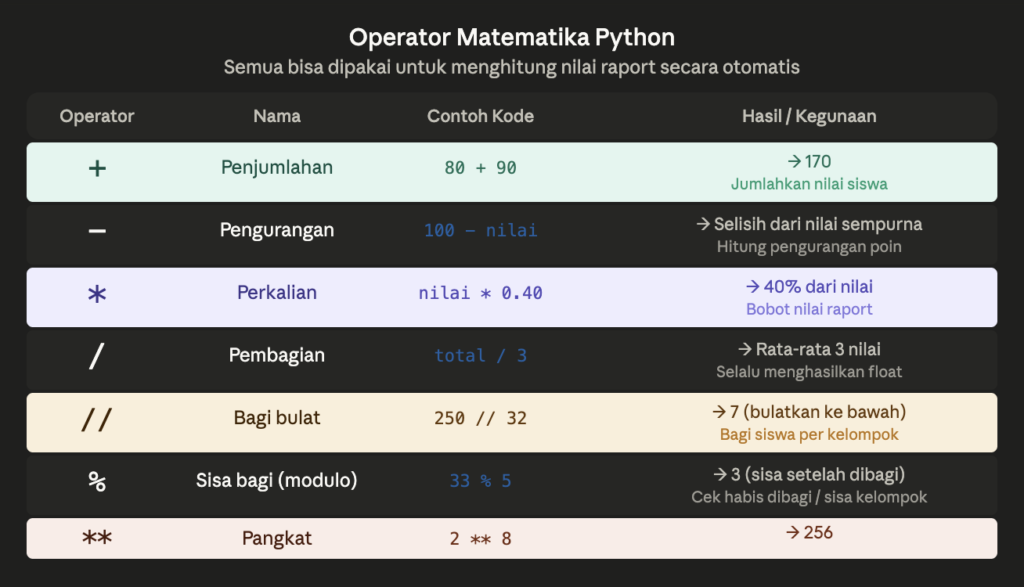 Operator Matematika Python